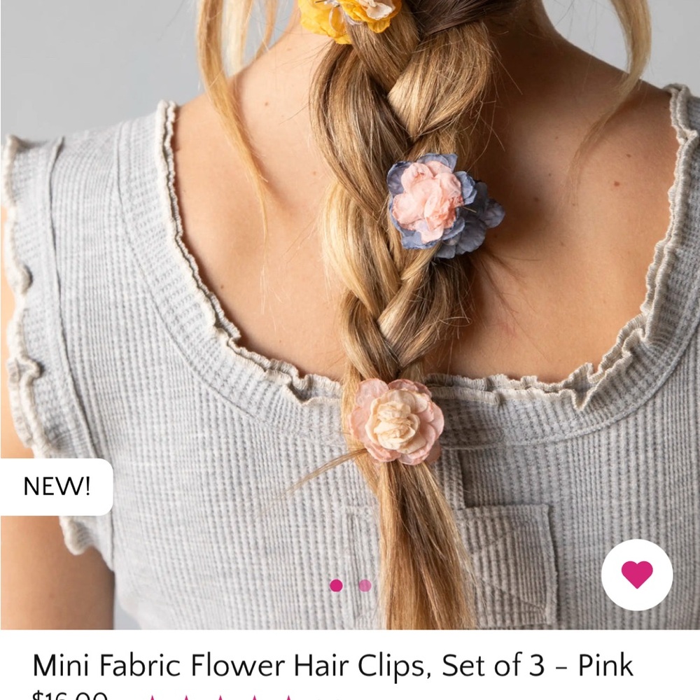 NATURAL LIFE Floral Hair Clips - Pink, Yellow, Blue